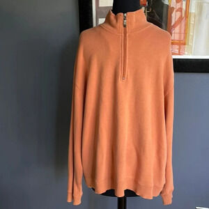 Paradise Collection muted pumpkin 1/4 zip knit shirt. XL